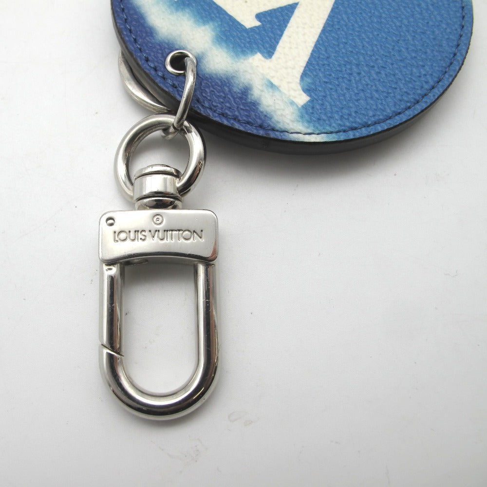 LOUIS VUITTON ルイ・ヴィトン キーホルダー ポルト・クレ・イリュストレ エスカルライン チャーム スカイブルー 青空 レザー M69272