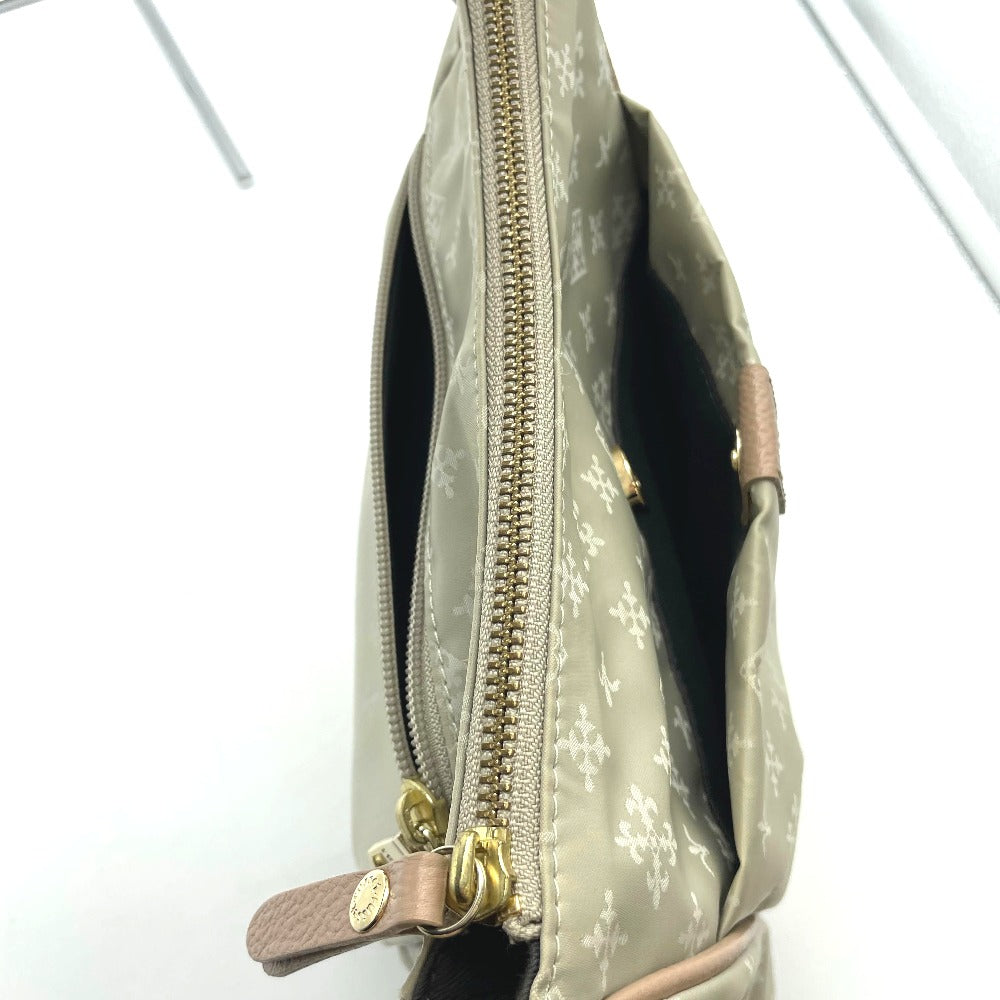 russet ラシット ショルダーバッグ コンパクトバッグ ミニバッグ シグネチャー 正面ロゴ ゴールド金具 ナイロン レザー アイボリー エクリュ ベージュ レディース
