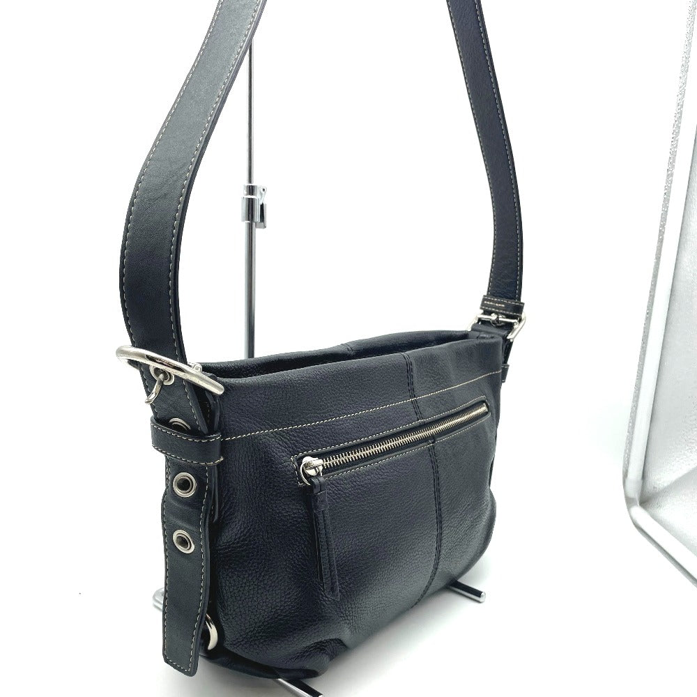 COACH コーチ ショルダーバッグ レザーバッグ 斜め掛け ブラック 外側ロゴ無し メンズ レディース