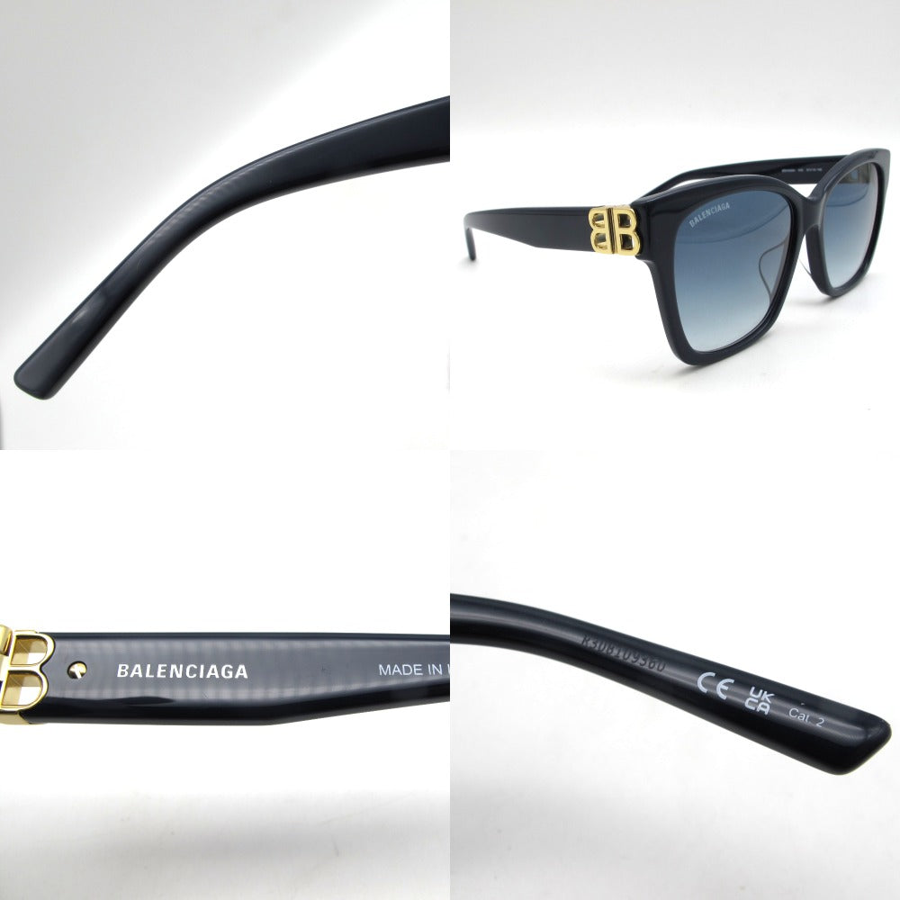 BALENCIAGA バレンシアガ サングラス メガネフレーム コンビフレーム ウェリントン 薄ネイビーレンズ ネイビー×ゴールド メンズ レディース ユニセックス 箱・クロスあり BB0102SA-005