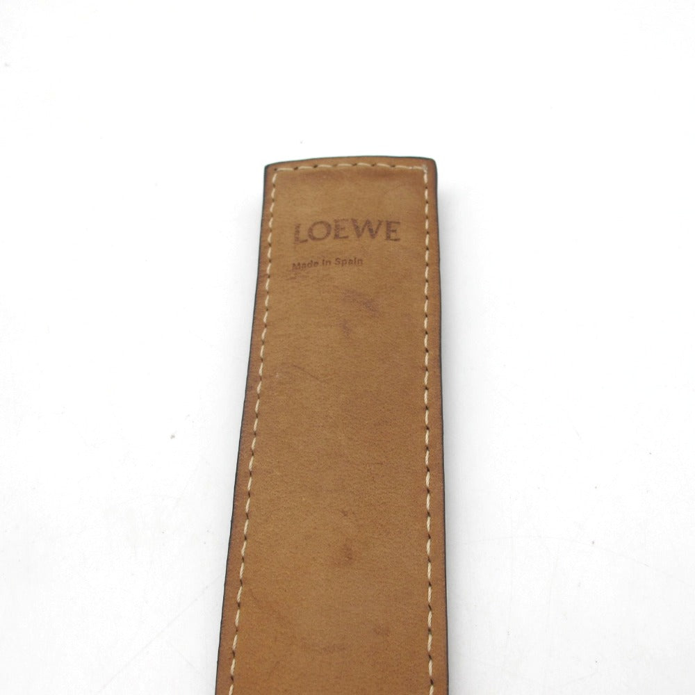 LOEWE ロエベ バングル レザー バングル スラップ ブレスレット スモール 牛革 カーフ ブラック 正面ロゴ リストバンド メンズ レディース 119.19.336