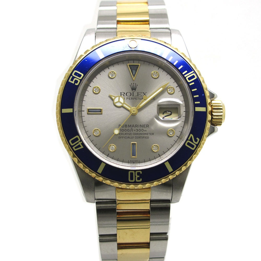 ROLEX ロレックス 腕時計 サブマリーナ デイト Ref.16613SG U番 グレー 8Pダイヤ3Pサファイア 自動巻き