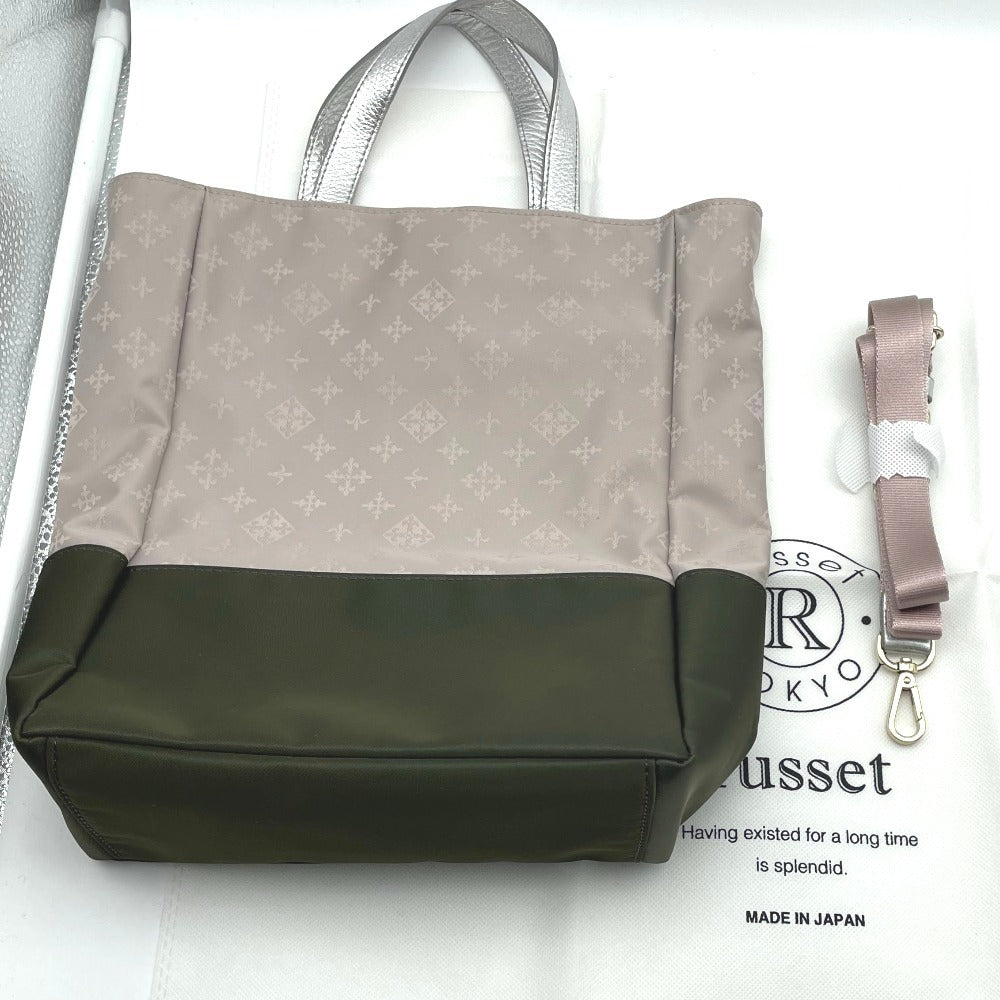 russet ラシット トートバッグ ハンドバッグ キャンドルシリーズ シグネチャー ゴールド金具 ナイロン スモーキーピンク ピンク ダークグリーン レディース