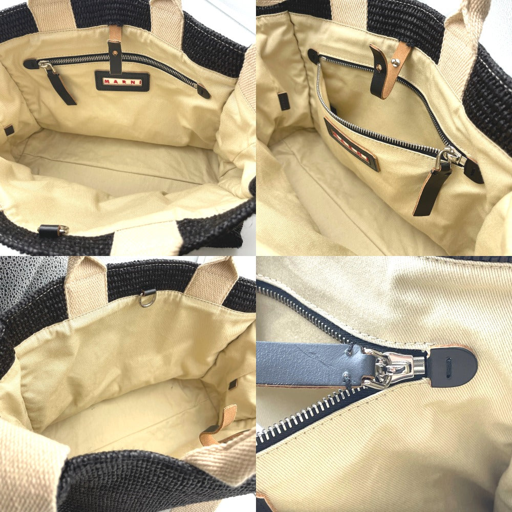 MARNI マルニ トートバッグ ショルダーバッグ 2WAYバッグ 正面ロゴ ブラック レディース