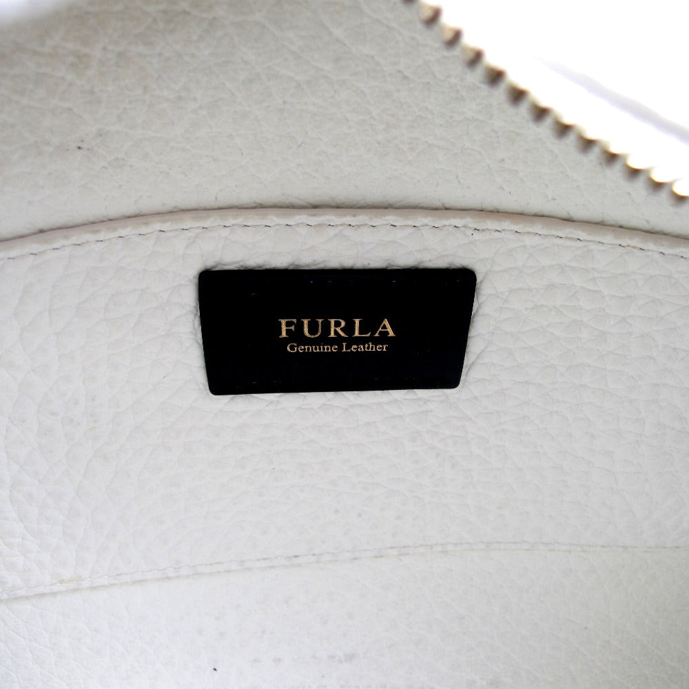 Furla フルラ ショルダーバッグ クロスボディ ホワイト レザー 正面ロゴ ショルダー外し可 レディース