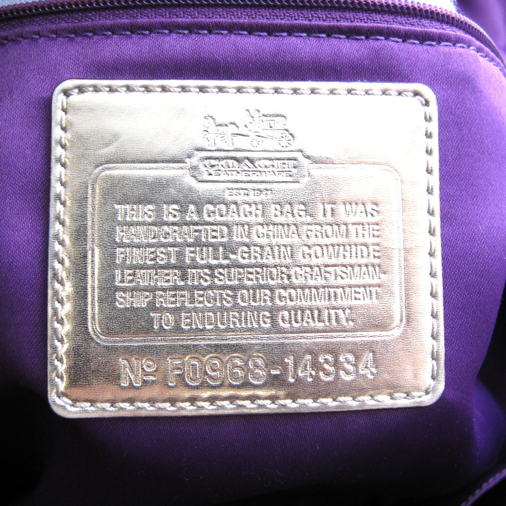 COACH コーチ トートバッグ 正面ロゴ レザーブラウンゴールド レディース 14334