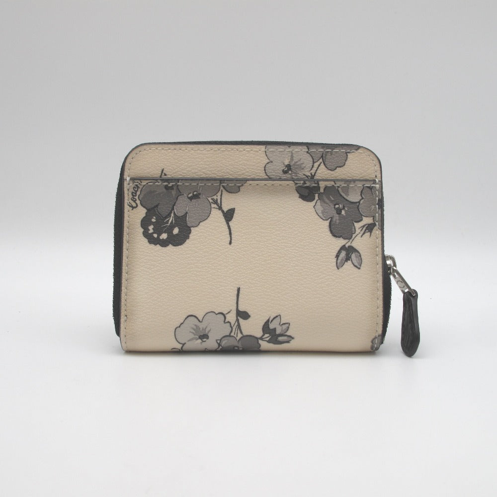 COACH コーチ ラウンドファスナー 二つ折り財布 コンパクトウォレット 花柄 ロゴ レディース F3515