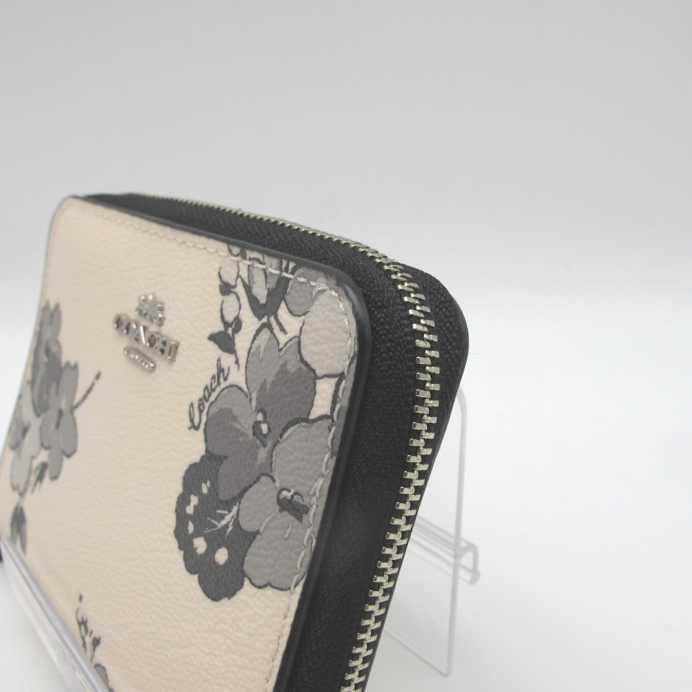 COACH コーチ ラウンドファスナー 二つ折り財布 コンパクトウォレット 花柄 ロゴ レディース F3515