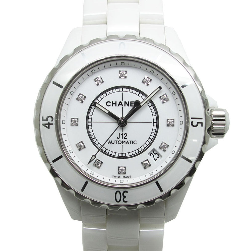 CHANEL シャネル 腕時計 J12 H1629 38mm ホワイトセラミック 12Pダイヤ 自動巻き 美品