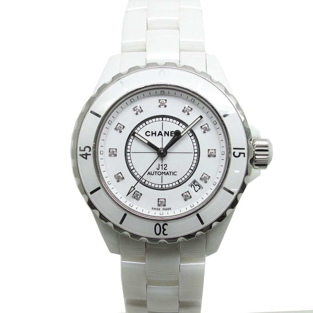 CHANEL シャネル 腕時計 J12 H1629 38mm ホワイトセラミック 12Pダイヤ 自動巻き 美品