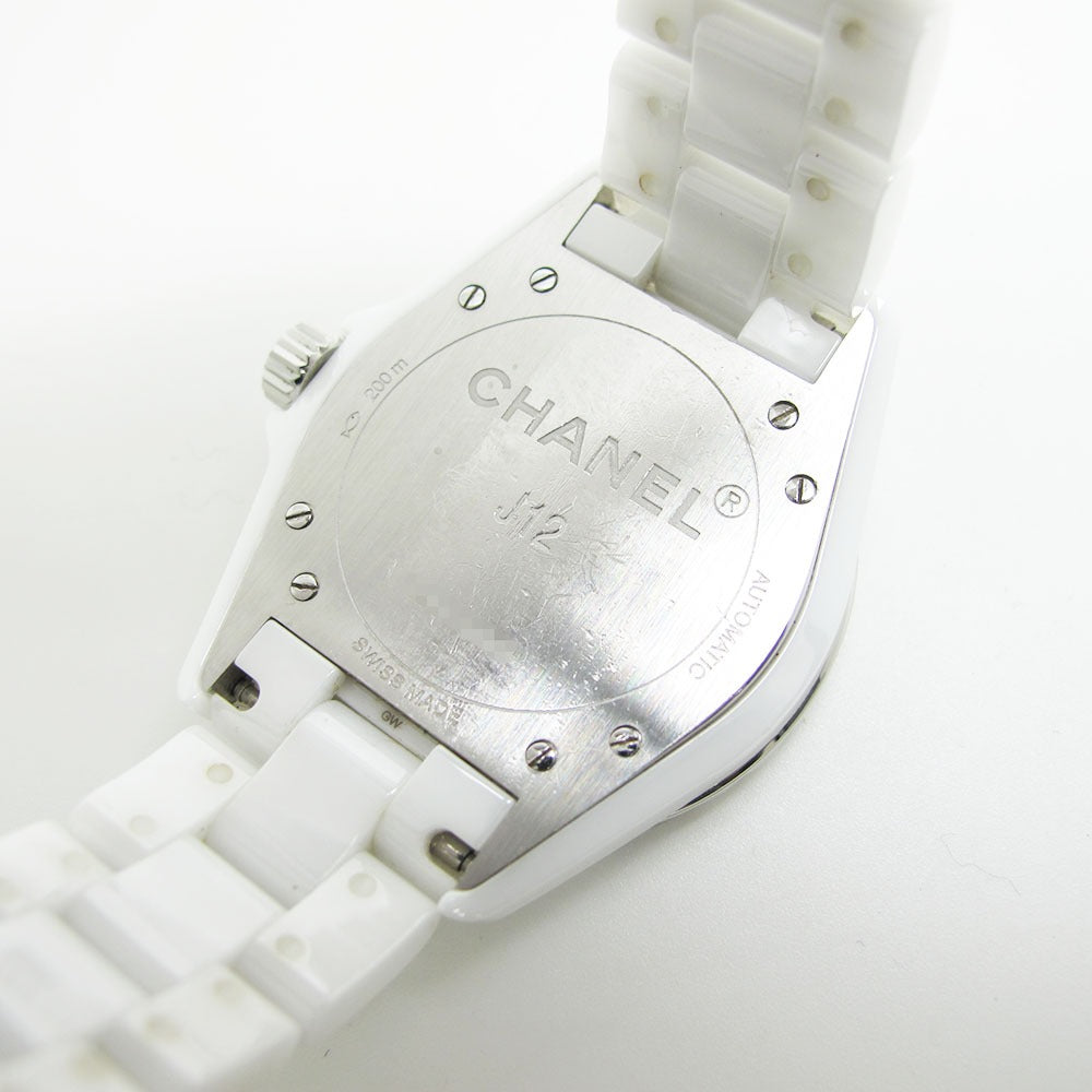 CHANEL シャネル 腕時計 J12 H1629 38mm ホワイトセラミック 12Pダイヤ 自動巻き 美品