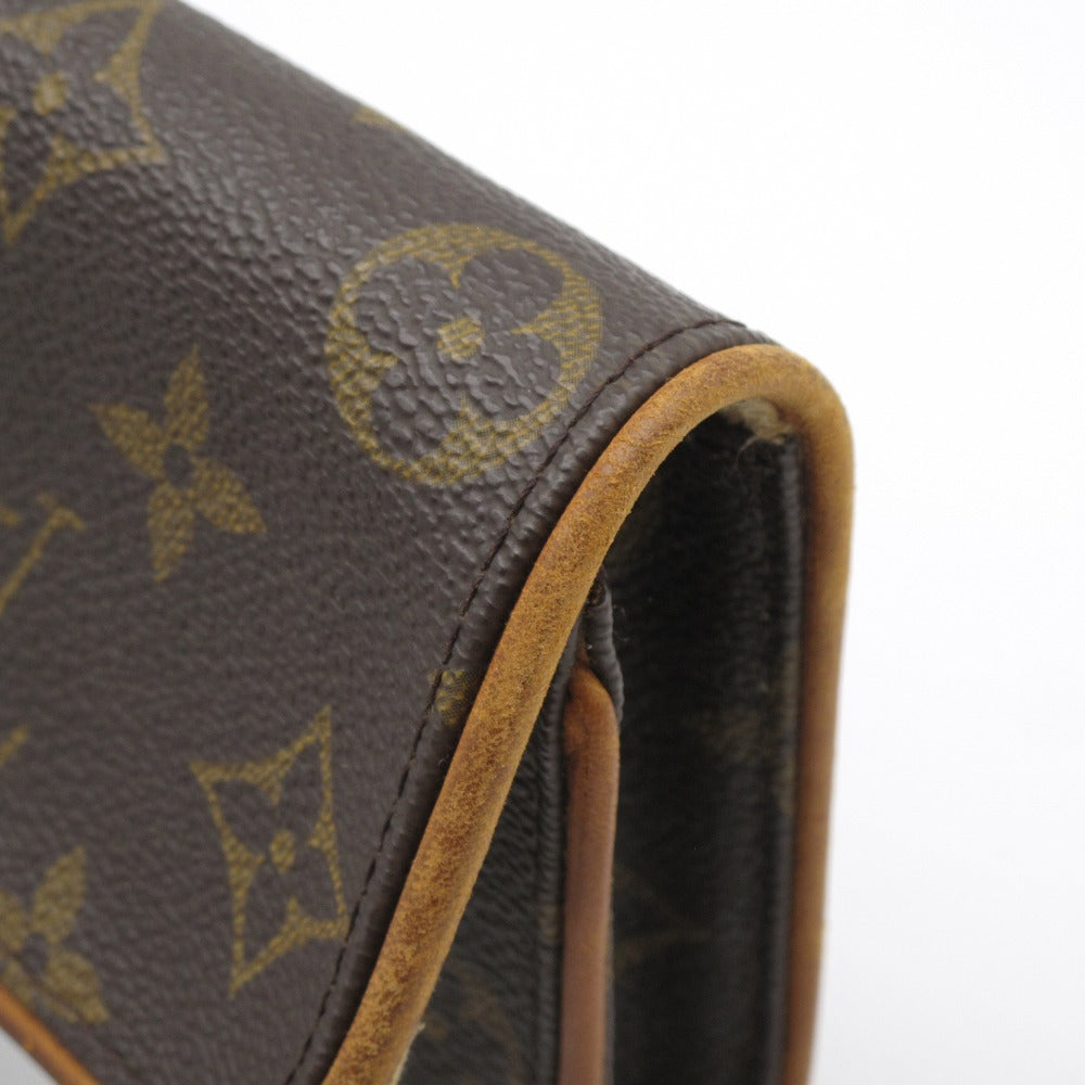 LOUIS VUITTON ルイ・ヴィトン ウエストバッグ ポシェットツインPM ポーチ クラッチ ストラップ無し PVC レザー モノグラム M51854 難あり