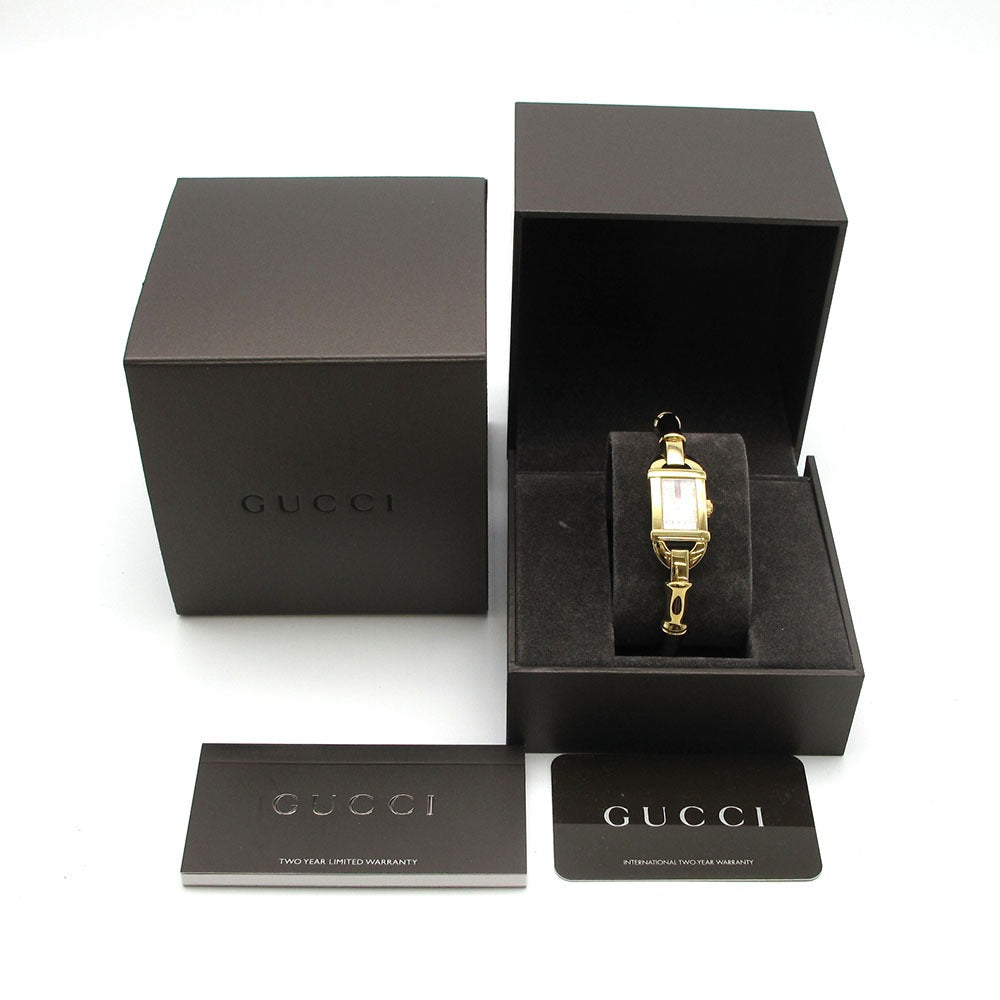 GUCCI グッチ 腕時計 バンブー バングルウォッチ YA068543 6800L シェリーライン GP クォーツ レディース 美品