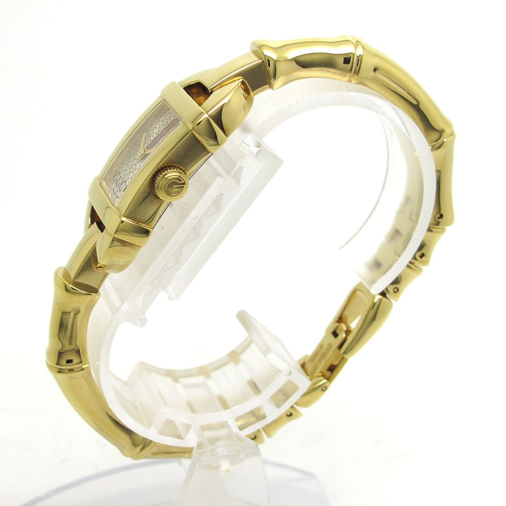 GUCCI グッチ 腕時計 バンブー バングルウォッチ YA068543 6800L シェリーライン GP クォーツ レディース 美品