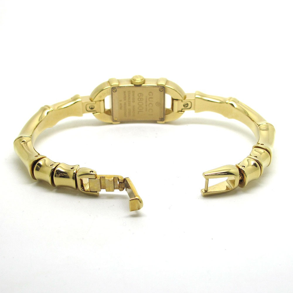 GUCCI グッチ 腕時計 バンブー バングルウォッチ YA068543 6800L シェリーライン GP クォーツ レディース 美品