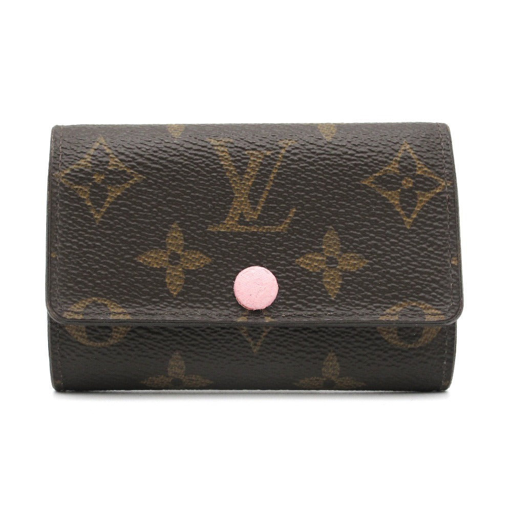 LOUIS VUITTON ルイ・ヴィトン キーケース ミュルティクレ6 ローズバレリーヌ 6連 イニシャル入り PVC レザー ブラウン ピンク モノグラム M61285