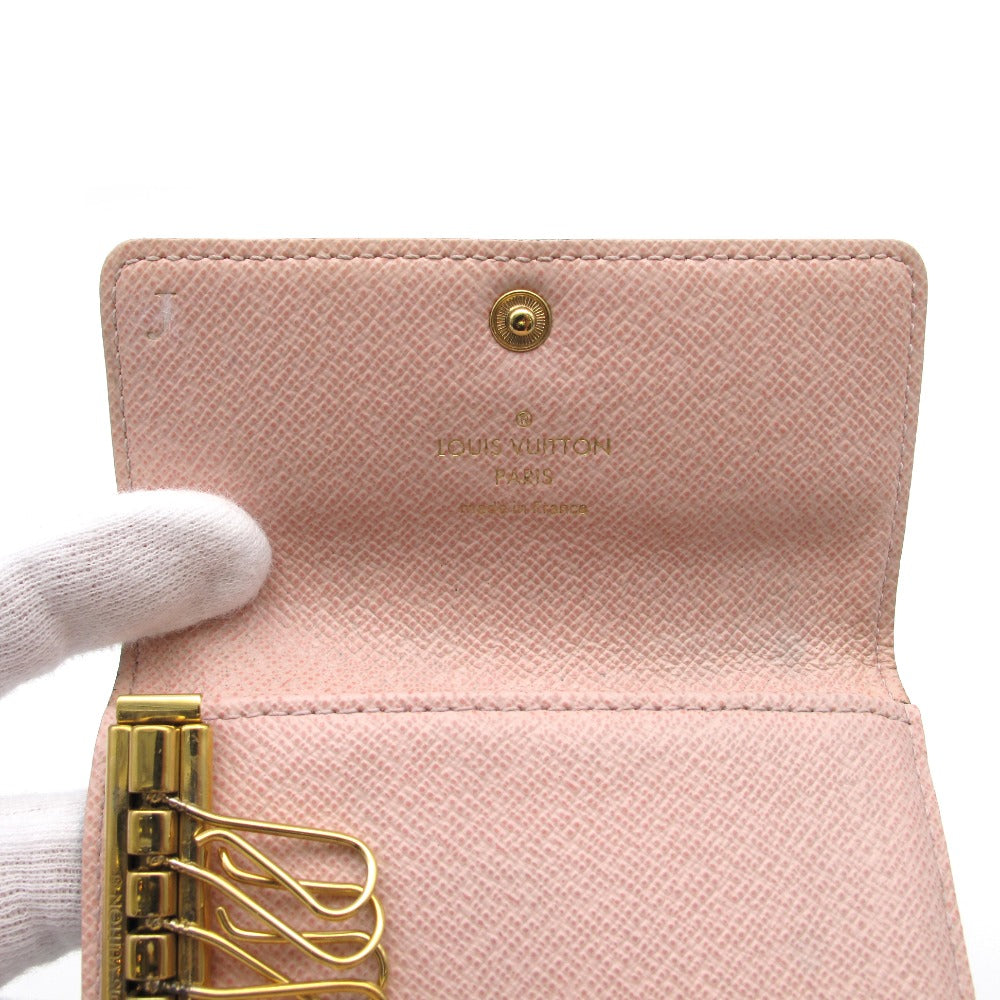 LOUIS VUITTON ルイ・ヴィトン キーケース ミュルティクレ6 ローズバレリーヌ 6連 イニシャル入り PVC レザー ブラウン ピンク モノグラム M61285