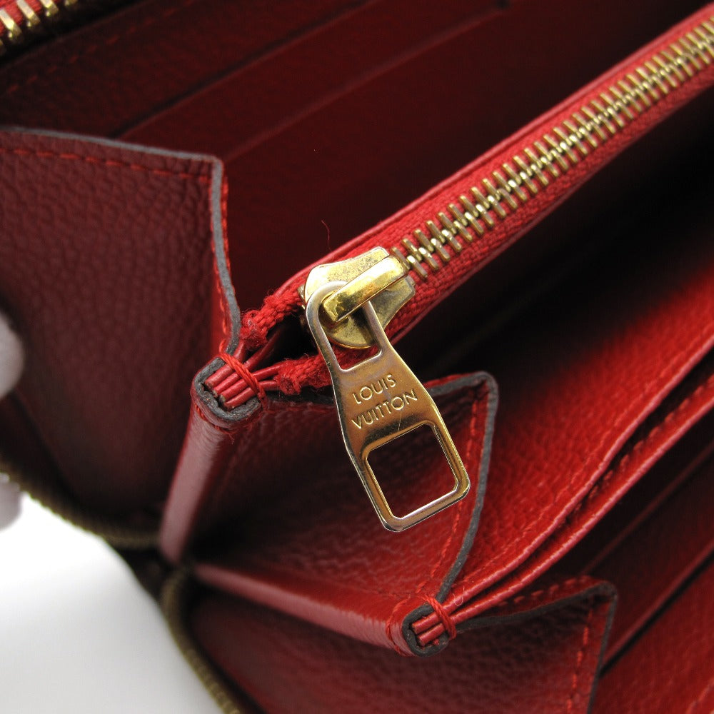 LOUIS VUITTON ルイ・ヴィトン 長財布 ジッピー ウォレット スリーズ ラウンドファスナー レザー レッド モノグラム アンプラント M60737