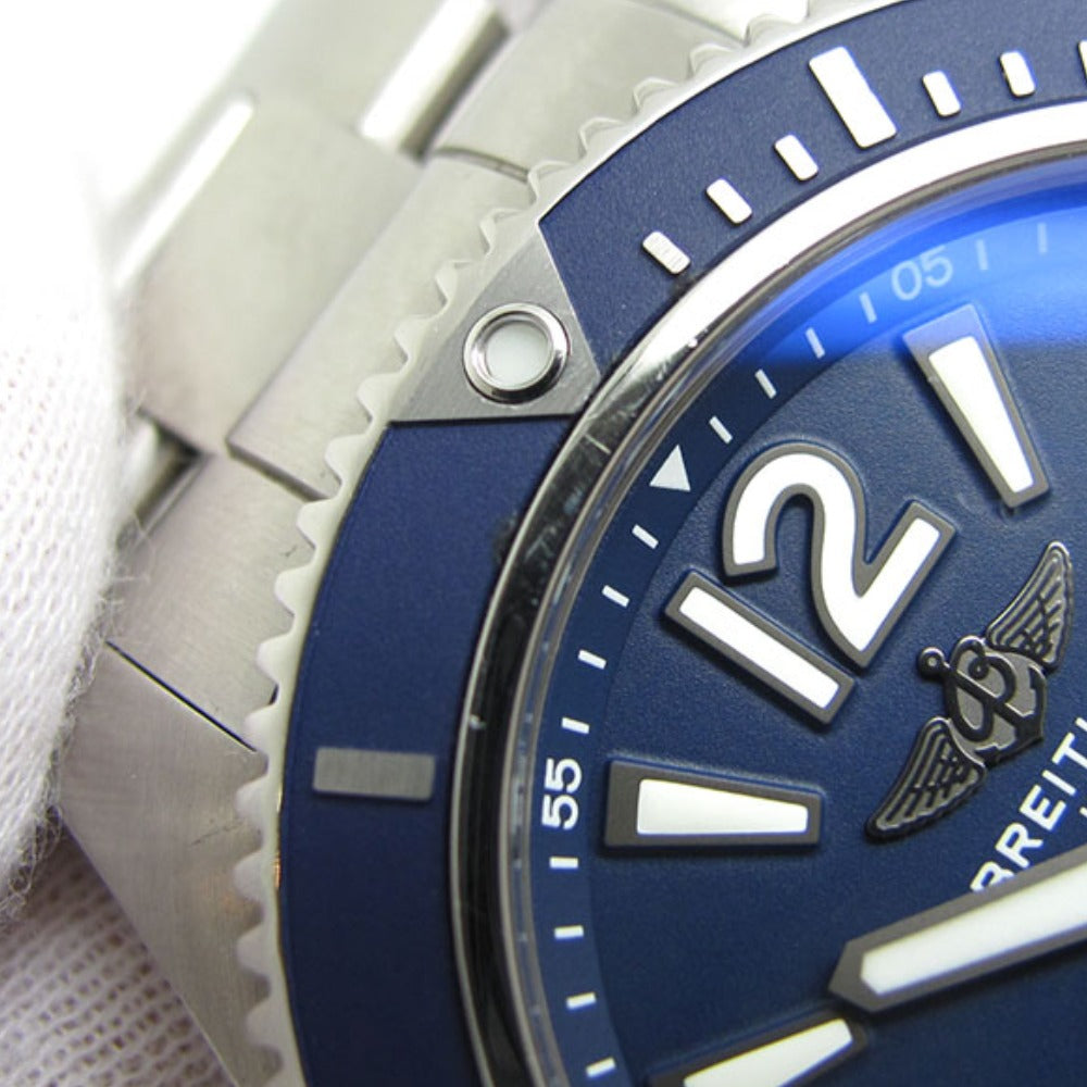 BREITLING ブライトリング 腕時計 スーパーオーシャン オートマティック 42 A17366 ブルー文字盤 SUPEROCEAN 美品