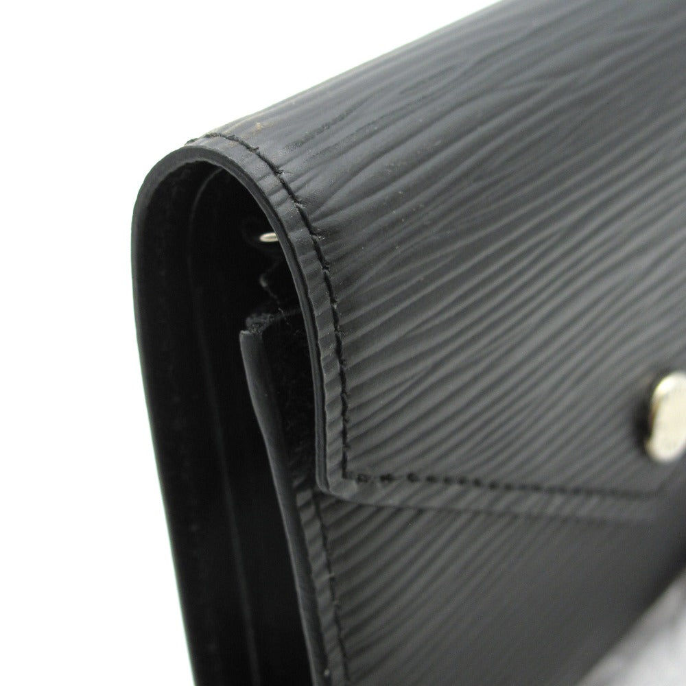 LOUIS VUITTON ルイ・ヴィトン ポルトフォイユ ヴィクトリーヌ エピ ノワール M62173 三つ折り ミニ 財布 コンパクト ウォレット イニシャル入り レザー 美品