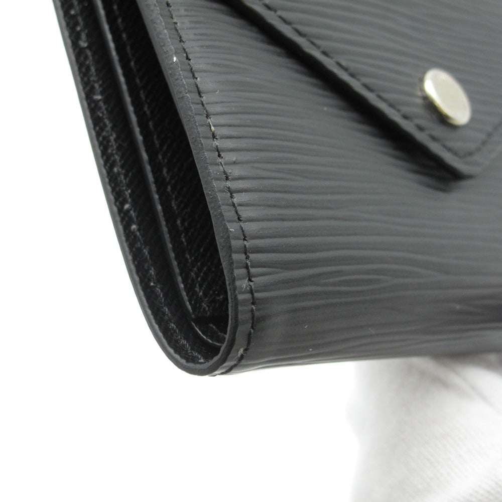 LOUIS VUITTON ルイ・ヴィトン ポルトフォイユ ヴィクトリーヌ エピ ノワール M62173 三つ折り ミニ 財布 コンパクト ウォレット イニシャル入り レザー 美品