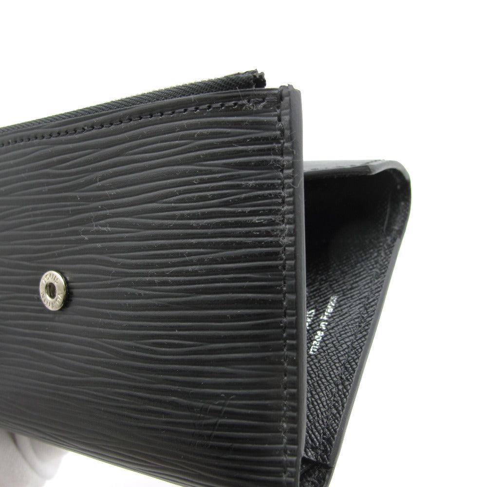 LOUIS VUITTON ルイ・ヴィトン ポルトフォイユ ヴィクトリーヌ エピ ノワール M62173 三つ折り ミニ 財布 コンパクト ウォレット イニシャル入り レザー 美品