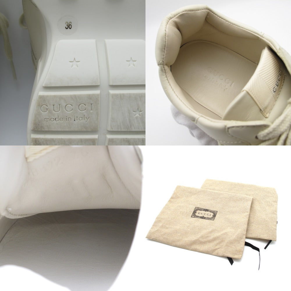 GUCCI グッチ スニーカー ライトン ロゴ レザー ダッドスニーカー 36 23.0 アイボリー レディース 528892 長さ25cm 美品