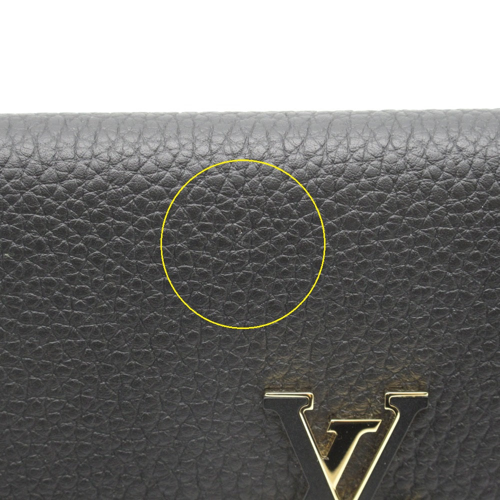 LOUIS VUITTON ルイ・ヴィトン 三つ折り財布 ポルトフォイユ カプシーヌ コンパクト トリヨンレザー レオパード柄 ノワール ウォレット M80795 未使用品