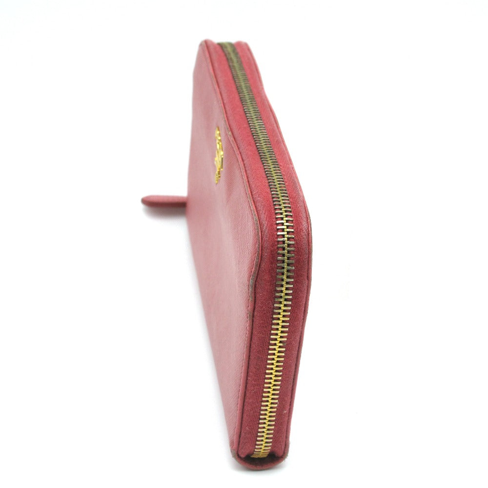 PRADA プラダ 長財布 サフィアーノ ラウンドファスナー ジッピー ウォレット レザー ピンク