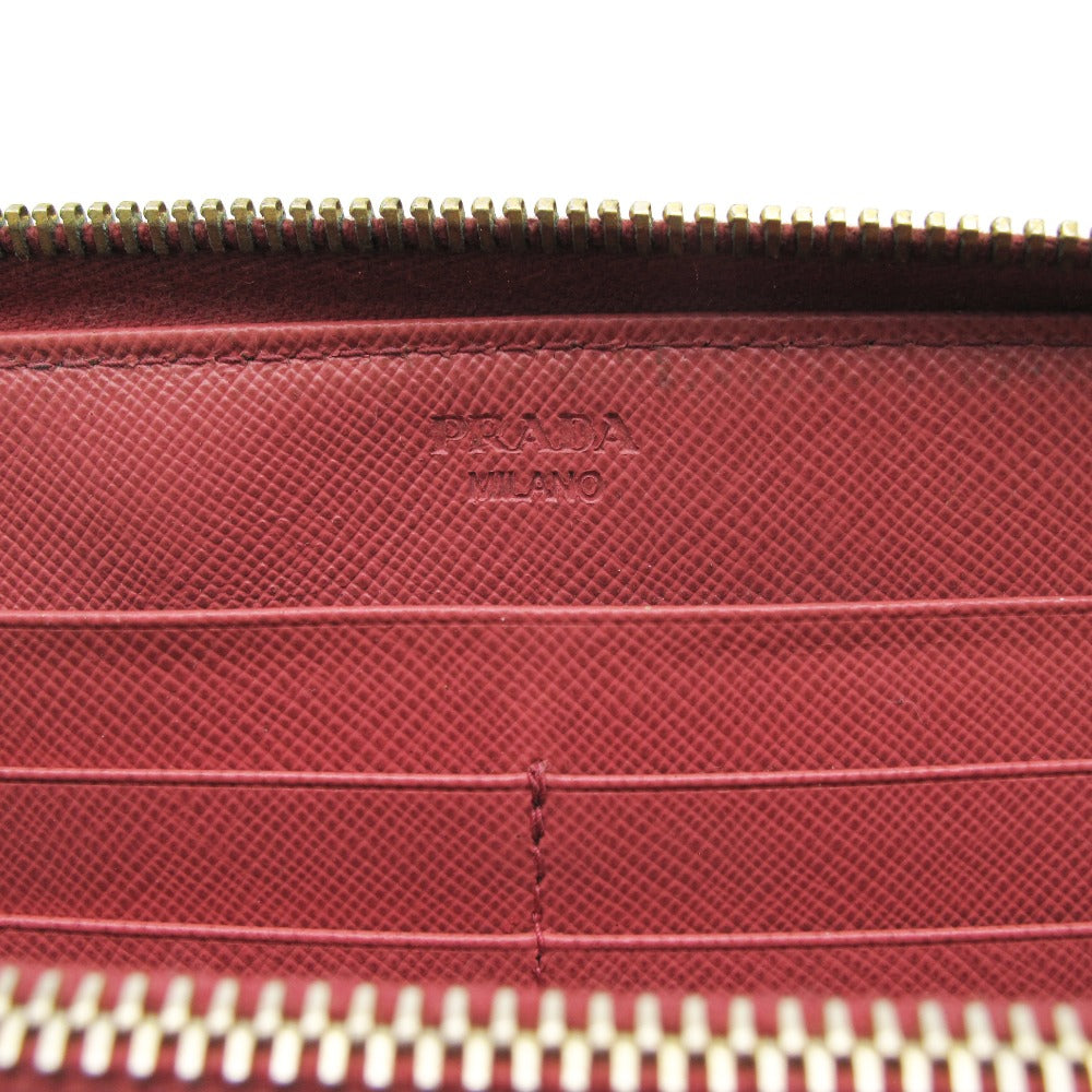 PRADA プラダ 長財布 サフィアーノ ラウンドファスナー ジッピー ウォレット レザー ピンク