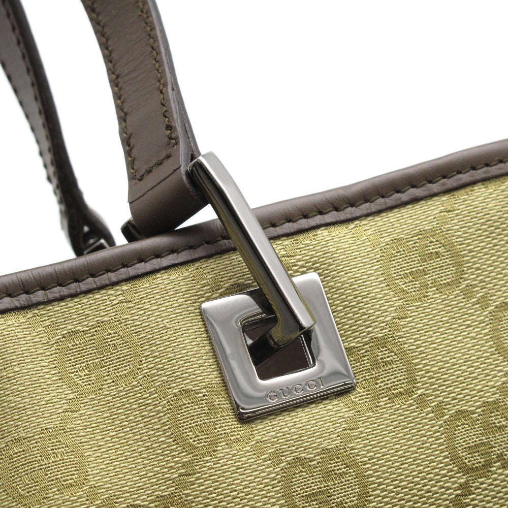 GUCCI グッチ トートバッグ ショルダーバッグ GGキャンバス レザー ウェブ サイドライン ベージュ ブラウン 31244 美品