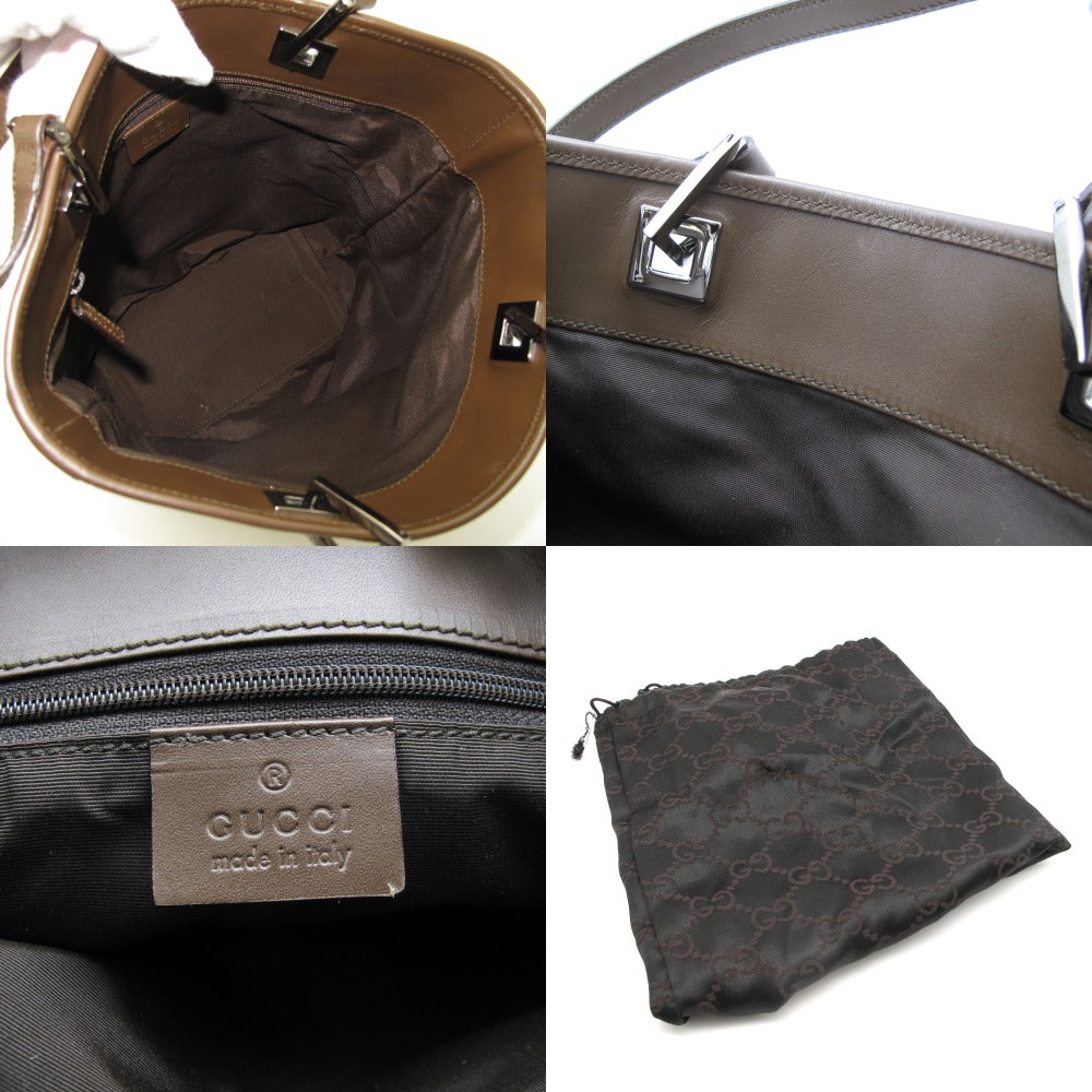GUCCI グッチ トートバッグ ショルダーバッグ GGキャンバス レザー ウェブ サイドライン ベージュ ブラウン 31244 美品