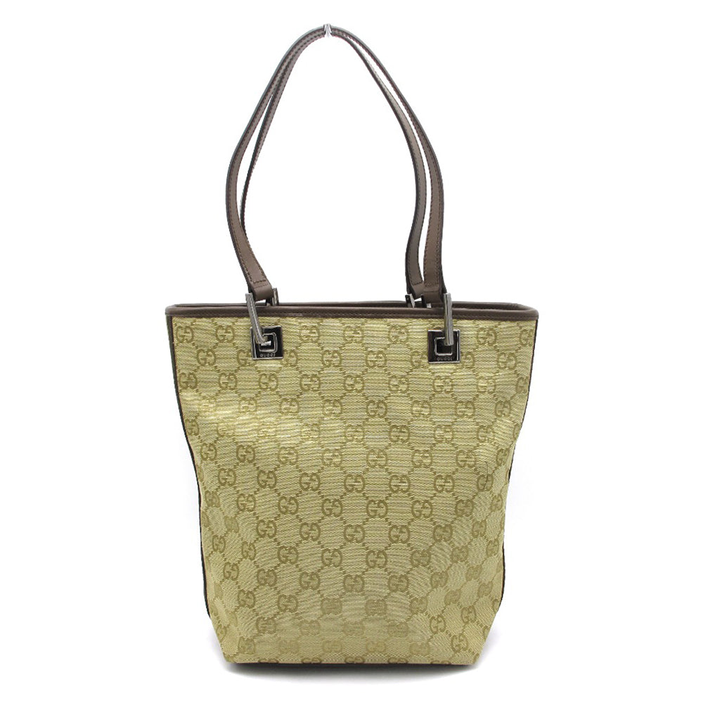 GUCCI グッチ トートバッグ ショルダーバッグ GGキャンバス レザー ウェブ サイドライン ベージュ ブラウン 31244 美品