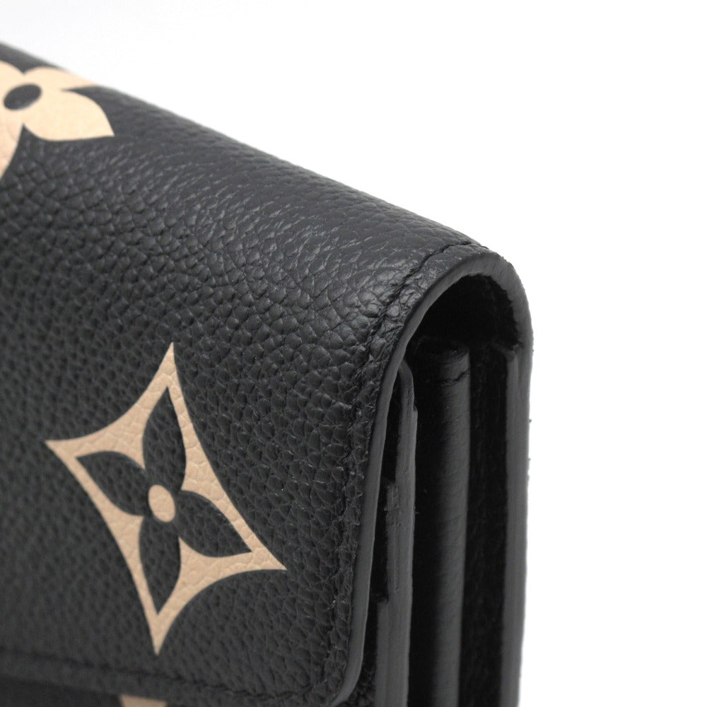 LOUIS VUITTON ルイ・ヴィトン 長財布 ポルトフォイユ サラ バイカラー モノグラム アンプラント ブラック ベージュ レザー 箱付き M80496 美品