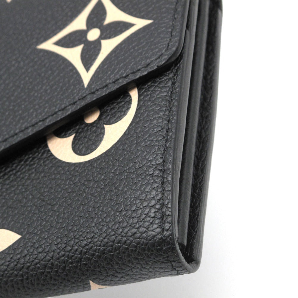 LOUIS VUITTON ルイ・ヴィトン 長財布 ポルトフォイユ サラ バイカラー モノグラム アンプラント ブラック ベージュ レザー 箱付き M80496 美品