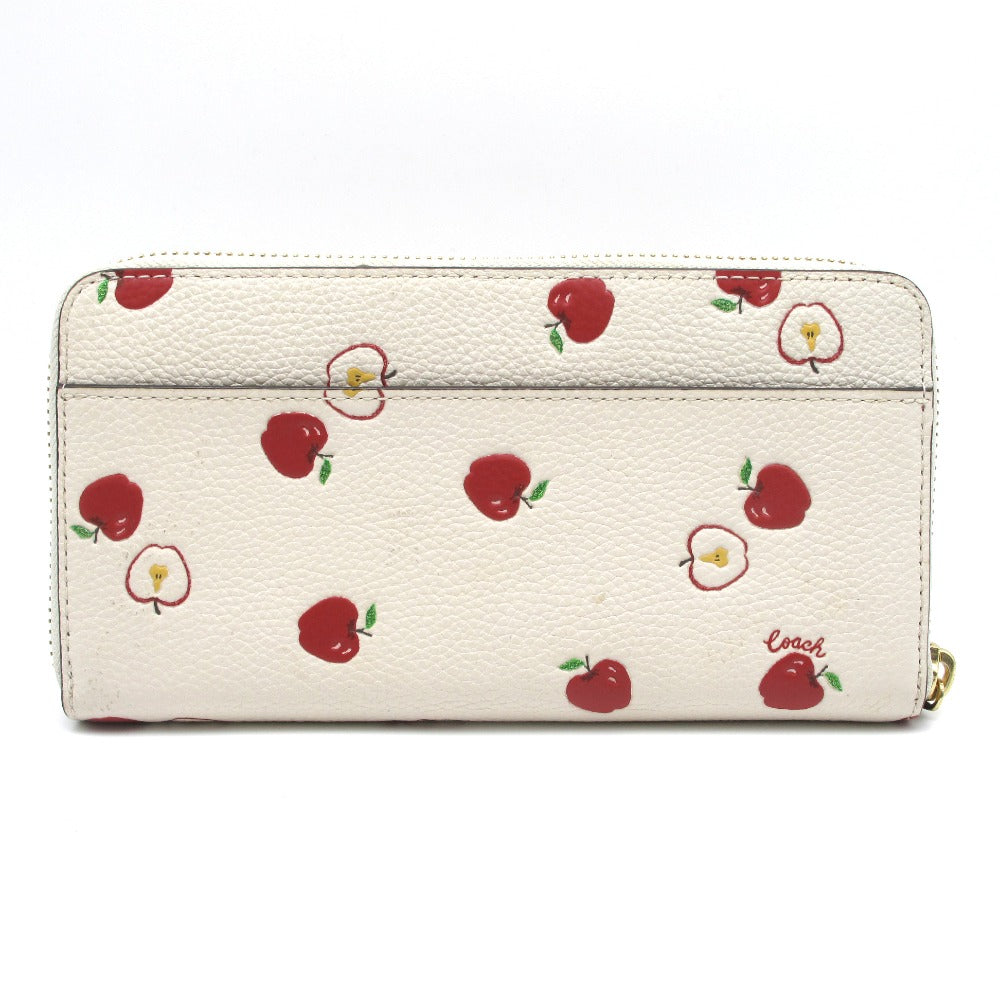 COACH コーチ 長財布 ラウンドファスナー ジッピー ウォレット りんご アップル アイボリー レディース 76546