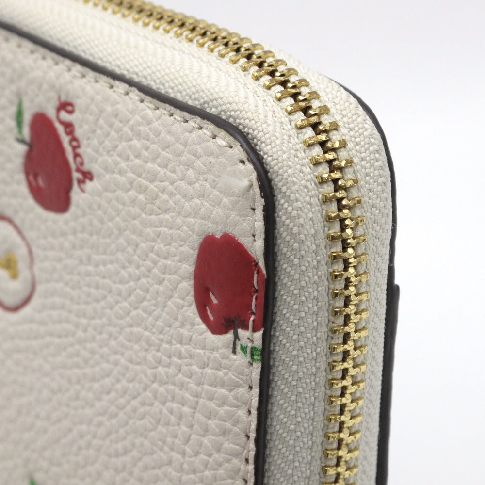 COACH コーチ 長財布 ラウンドファスナー ジッピー ウォレット りんご アップル アイボリー レディース 76546