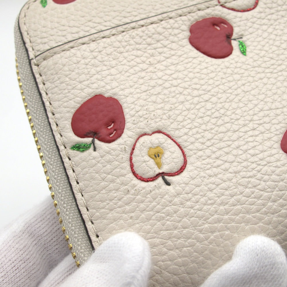 COACH コーチ 長財布 ラウンドファスナー ジッピー ウォレット りんご アップル アイボリー レディース 76546