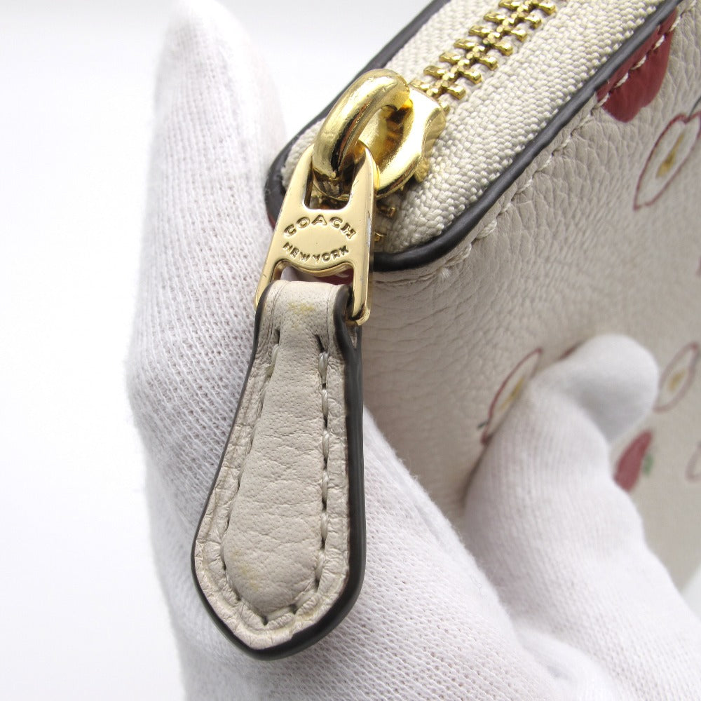 COACH コーチ 長財布 ラウンドファスナー ジッピー ウォレット りんご アップル アイボリー レディース 76546