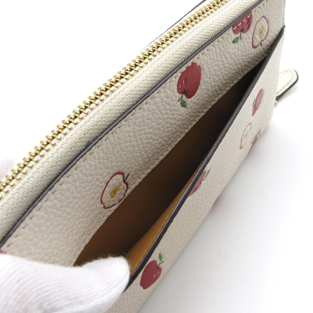 COACH コーチ 長財布 ラウンドファスナー ジッピー ウォレット りんご アップル アイボリー レディース 76546