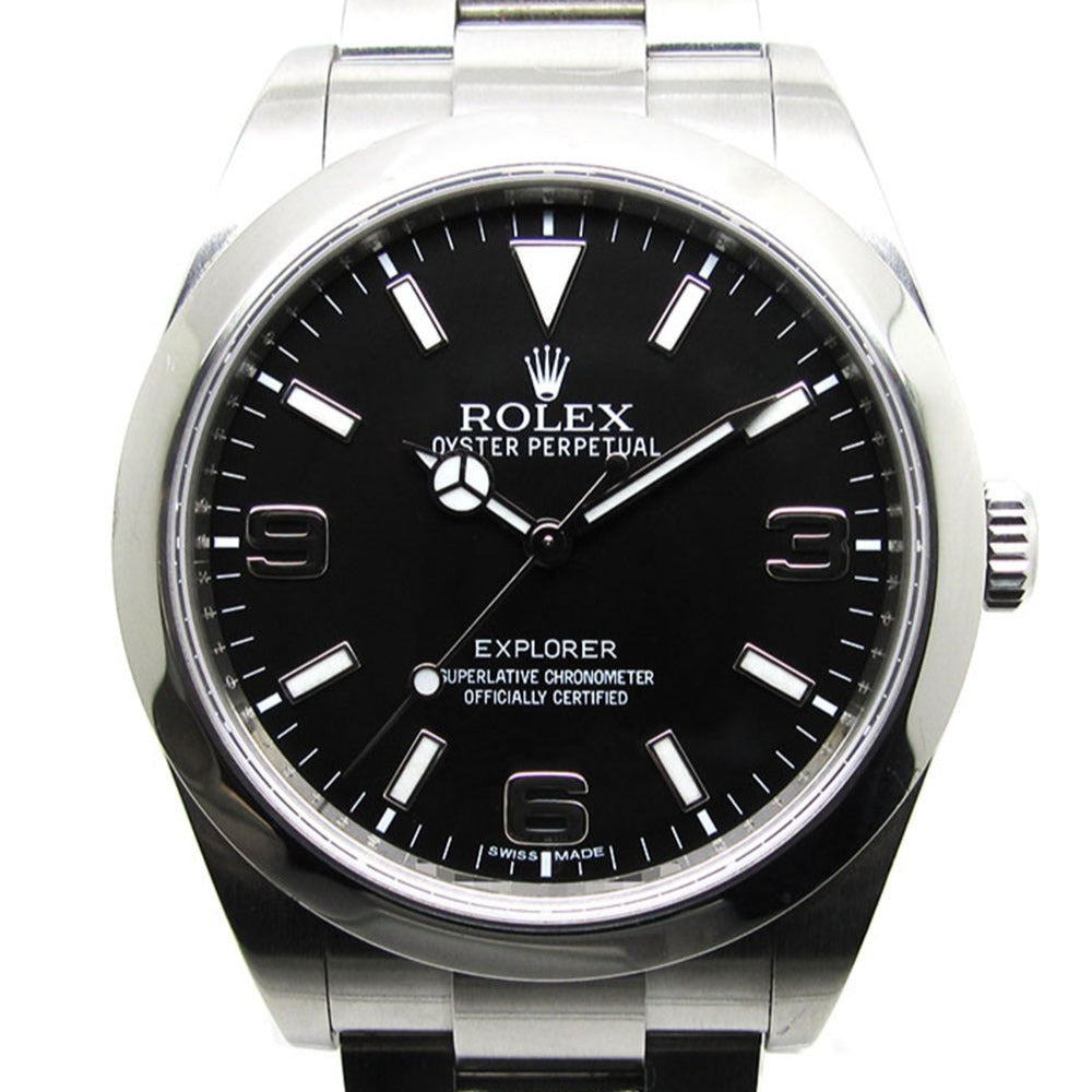 ROLEX 自動巻き ブラックダイヤル 時計 1960's ロレックス Ref.6426 ブラックミラーダイヤル SS Cal