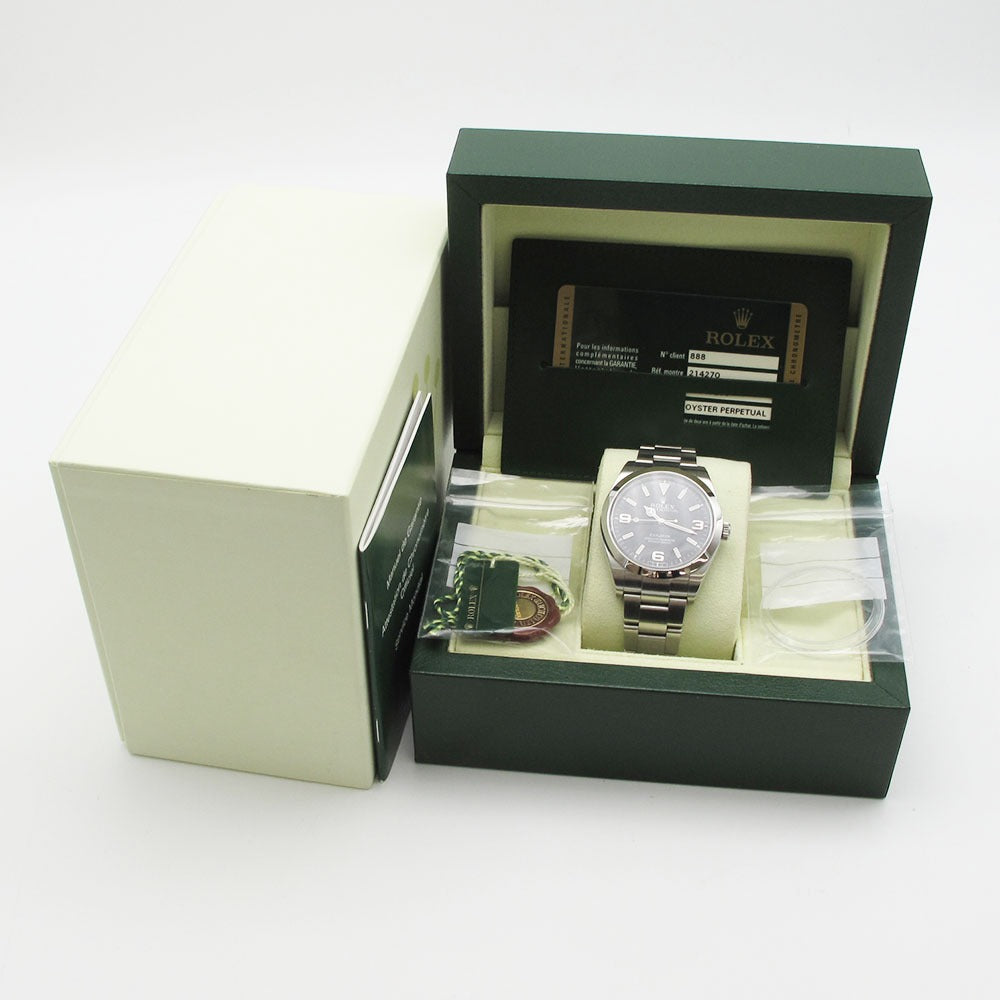 ROLEX ロレックス 腕時計 エクスプローラー1 Ref.214270 ランダム番 梨地バックル ブラックアウト 自動巻き EXPLORER
