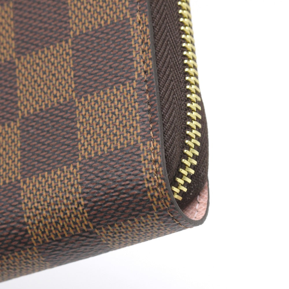 LOUIS VUITTON ルイ・ヴィトン 長財布 ジッピーウォレット ローズバレリーヌ ラウンドファスナー ブラウン ピンク PVC レザー ダミエ N60046 未使用品