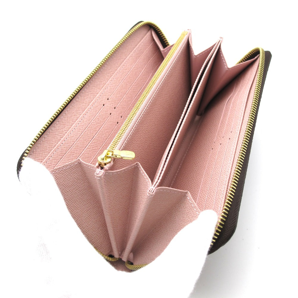 LOUIS VUITTON ルイ・ヴィトン 長財布 ジッピーウォレット ローズバレリーヌ ラウンドファスナー ブラウン ピンク PVC レザー ダミエ N60046 未使用品