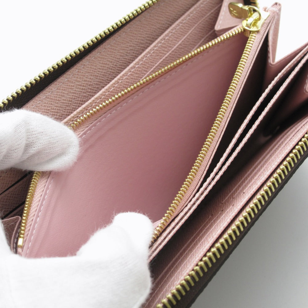 LOUIS VUITTON ルイ・ヴィトン 長財布 ジッピーウォレット ローズバレリーヌ ラウンドファスナー ブラウン ピンク PVC レザー ダミエ N60046 未使用品
