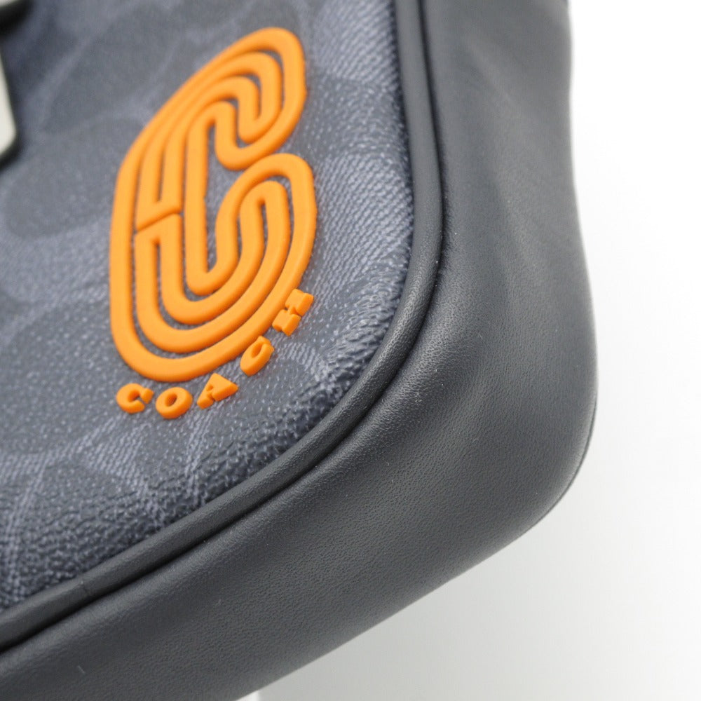 COACH コーチ ポーチ ノースサウス ハイブリッド ポーチ カラーブロック シグネチャー カラビナ付き ミニバッグ メンズ レディース C3203 美品