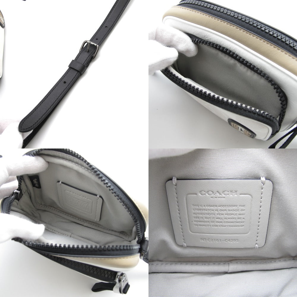 COACH コーチ ショルダーバッグ ミニ エッジ ダブルポーチ クロスボディ 斜め掛け カラーブロック シグネチャー メンズ レディース C4295 美品