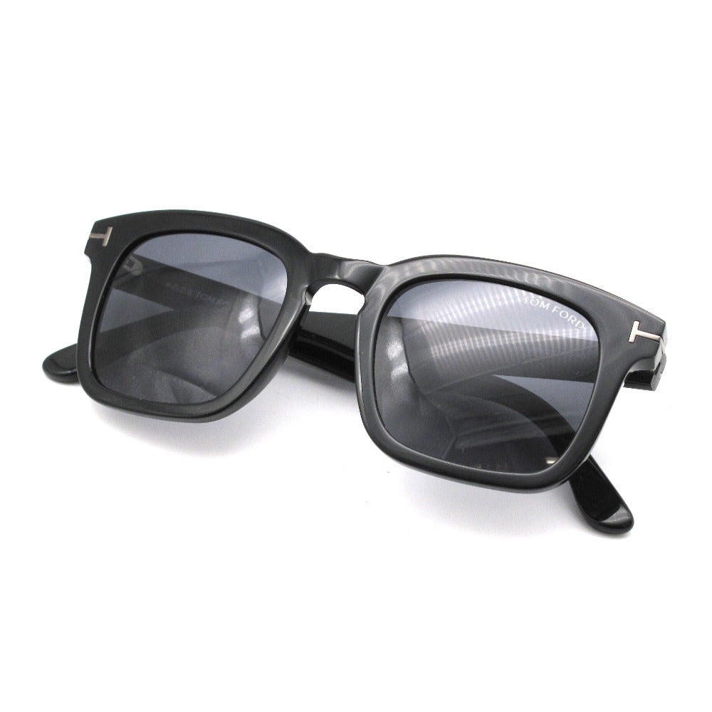 TOM FORD トムフォード サングラス ウェリントン スクエア セルフレーム 50□22 145 ブラック 眼鏡 アイウェア TF751 美品