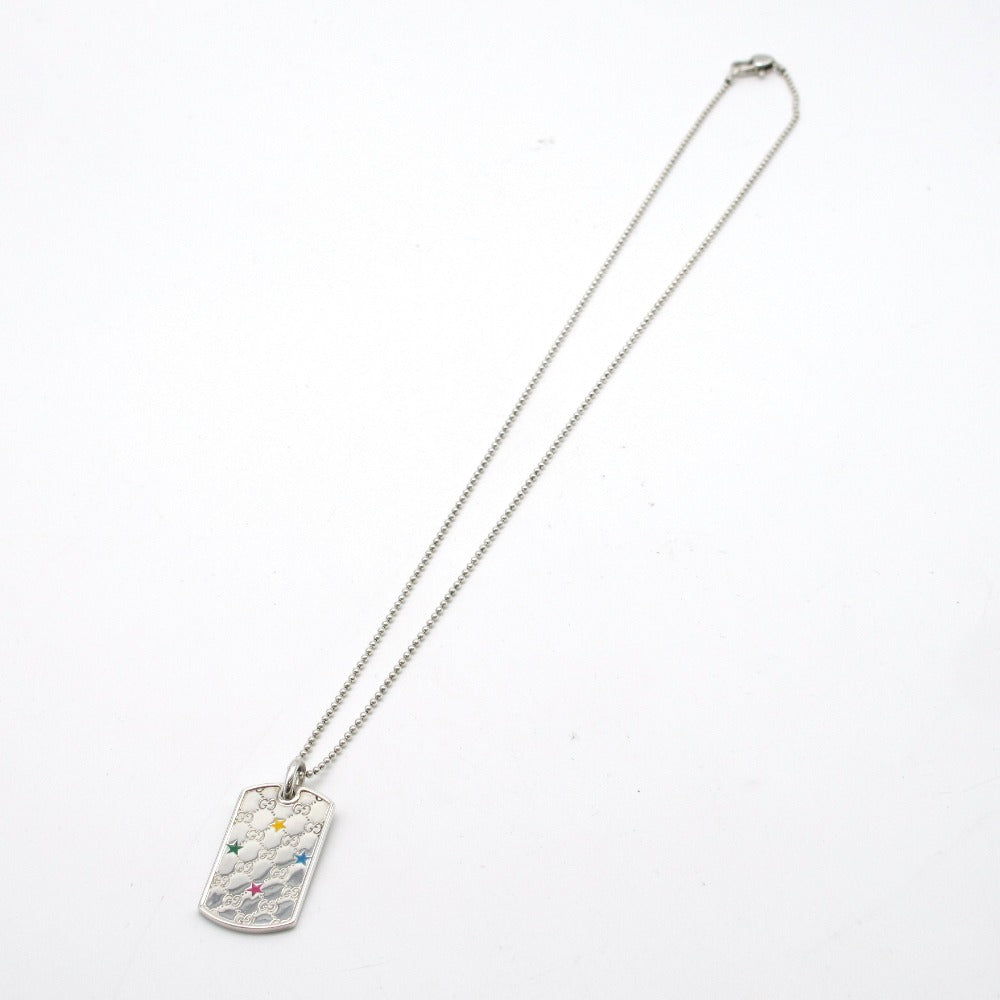 GUCCI グッチ ネックレス ドッグタグ ペンダント プレート GG スター 星 SV シルバー Ag 925 アクセサリー