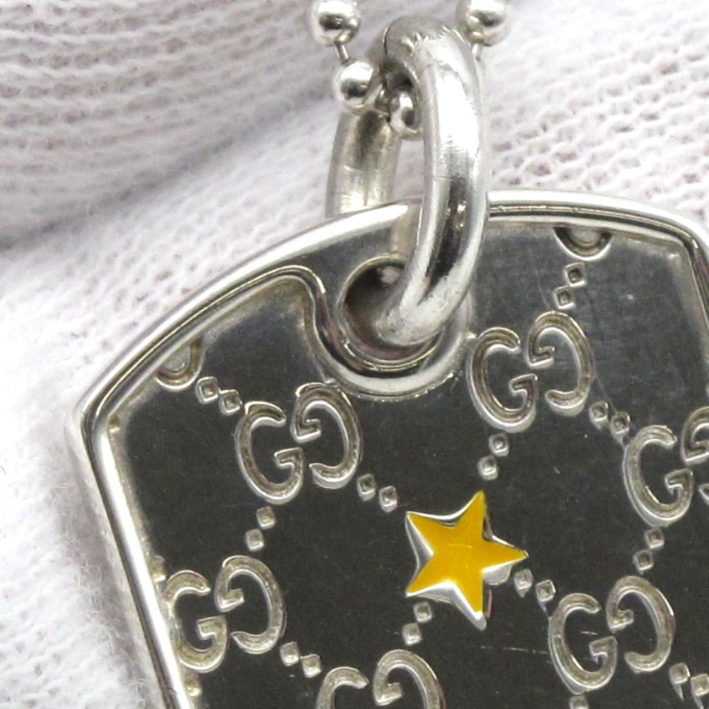 GUCCI グッチ ネックレス ドッグタグ ペンダント プレート GG スター 星 SV シルバー Ag 925 アクセサリー